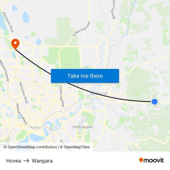 Hovea to Wangara map