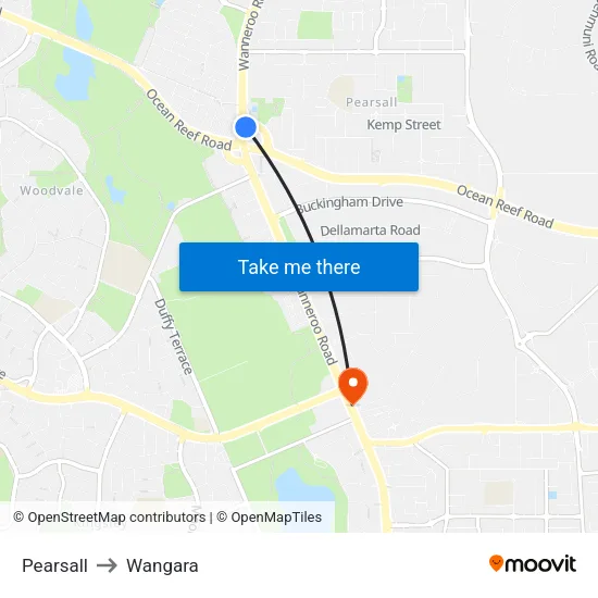 Pearsall to Wangara map
