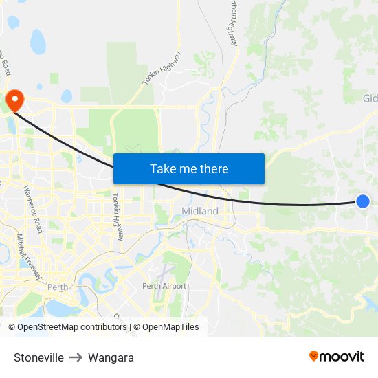 Stoneville to Wangara map