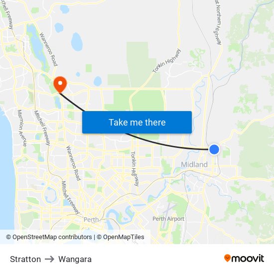 Stratton to Wangara map