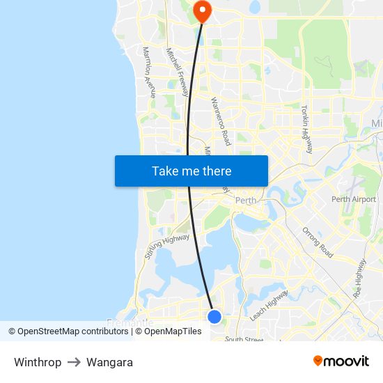 Winthrop to Wangara map