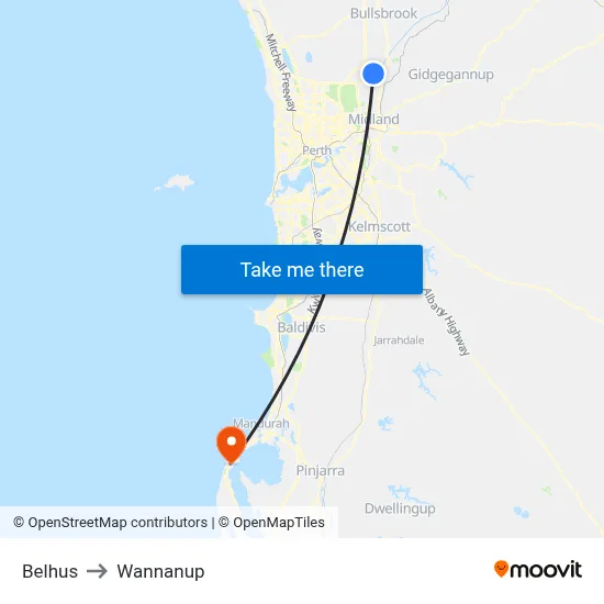 Belhus to Wannanup map