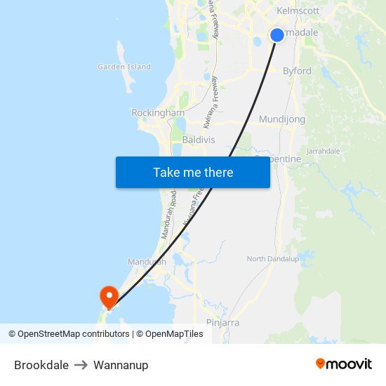 Brookdale to Wannanup map