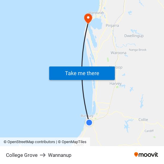 College Grove to Wannanup map