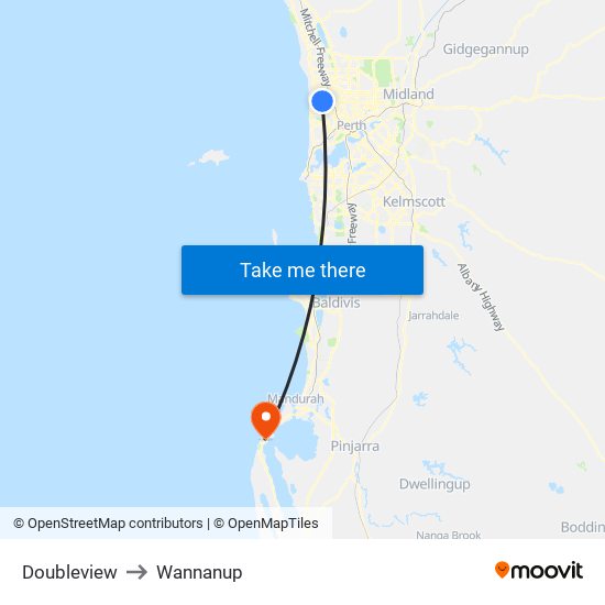 Doubleview to Wannanup map