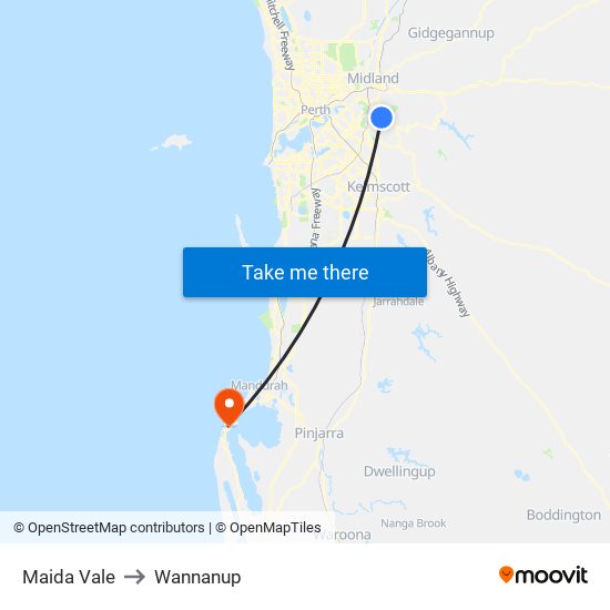 Maida Vale to Wannanup map