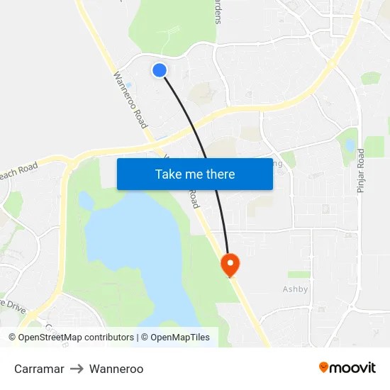 Carramar to Wanneroo map