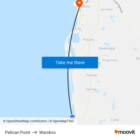 Pelican Point to Warnbro map