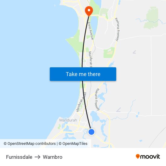 Furnissdale to Warnbro map