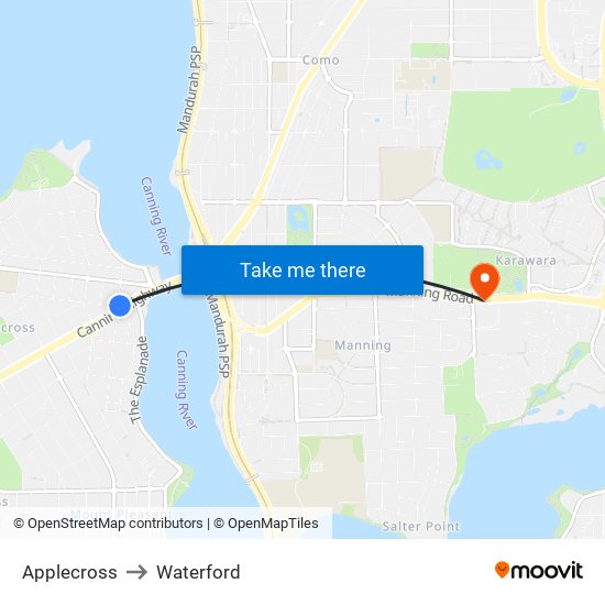 Applecross to Waterford map