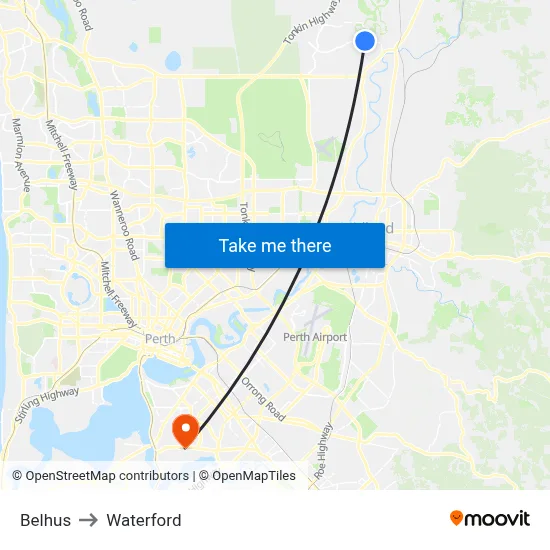 Belhus to Waterford map