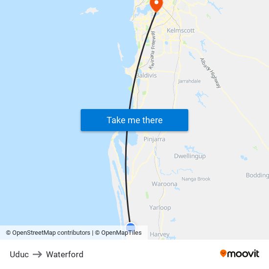 Uduc to Waterford map