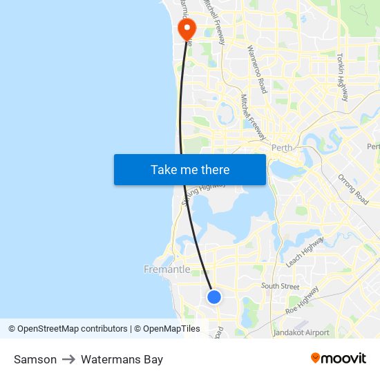 Samson to Watermans Bay map