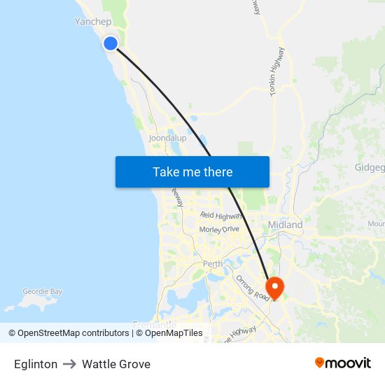 Eglinton to Wattle Grove map