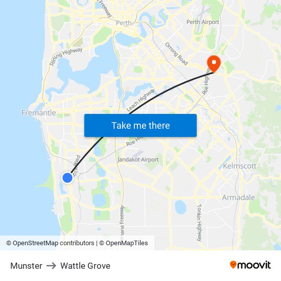 Munster to Wattle Grove map