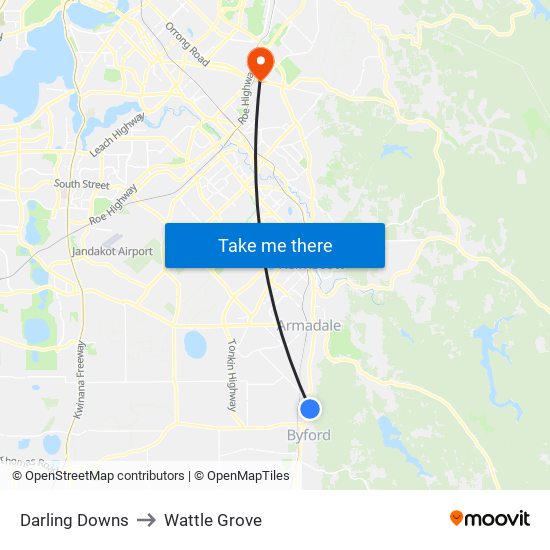 Darling Downs to Wattle Grove map