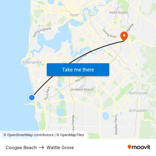 Coogee Beach to Wattle Grove map