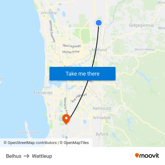 Belhus to Wattleup map