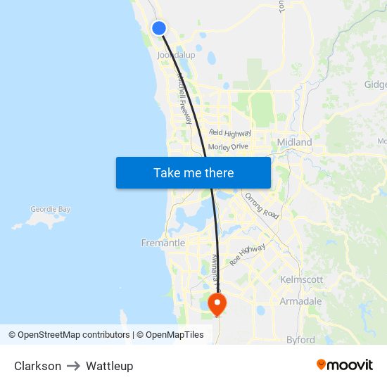 Clarkson to Wattleup map