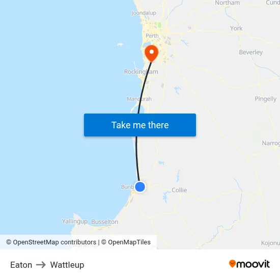 Eaton to Wattleup map