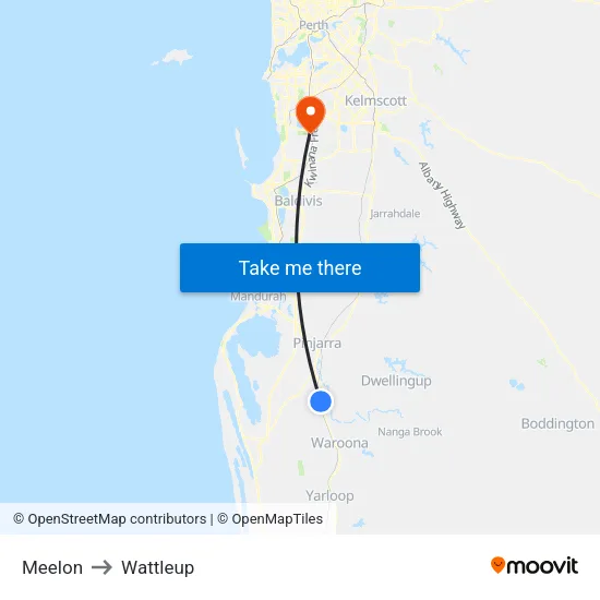 Meelon to Wattleup map