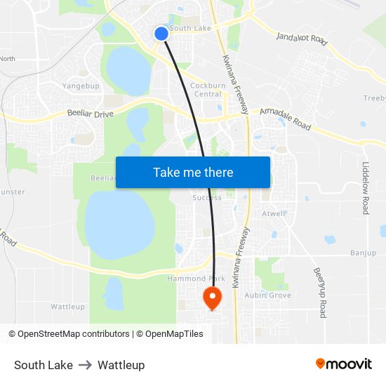 South Lake to Wattleup map