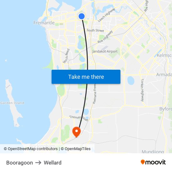 Booragoon to Wellard map