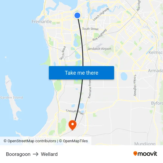 Booragoon to Wellard map