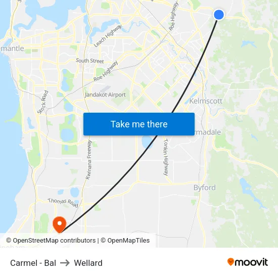 Carmel - Bal to Wellard map
