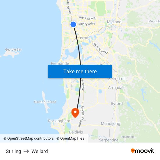 Stirling to Wellard map