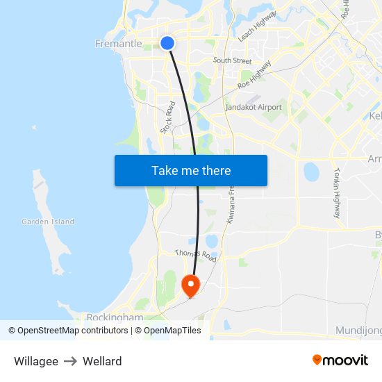 Willagee to Wellard map