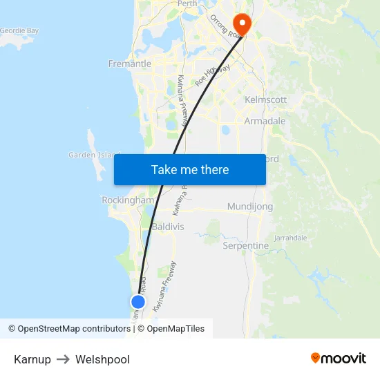 Karnup to Welshpool map