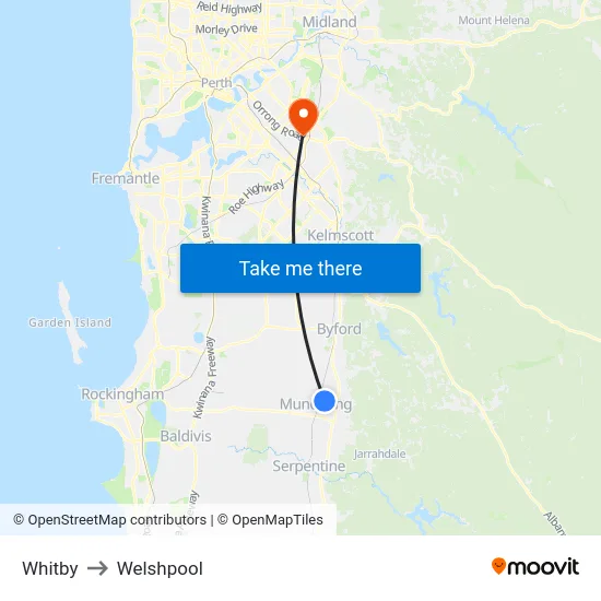 Whitby to Welshpool map