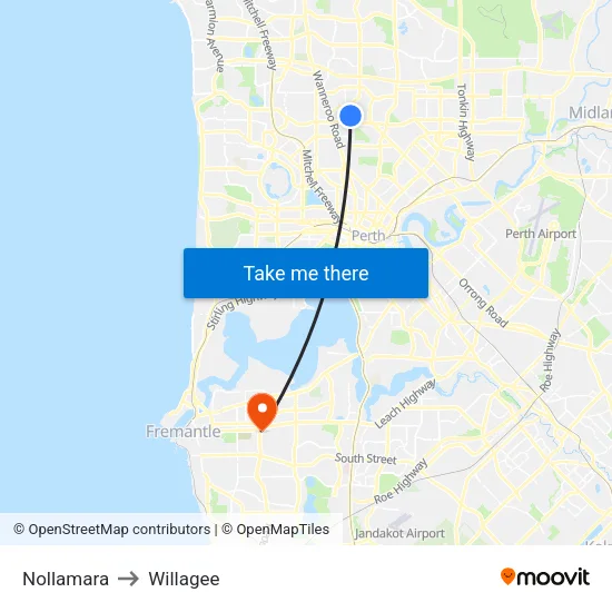 Nollamara to Willagee map