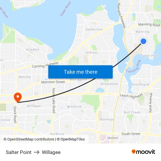 Salter Point to Willagee map