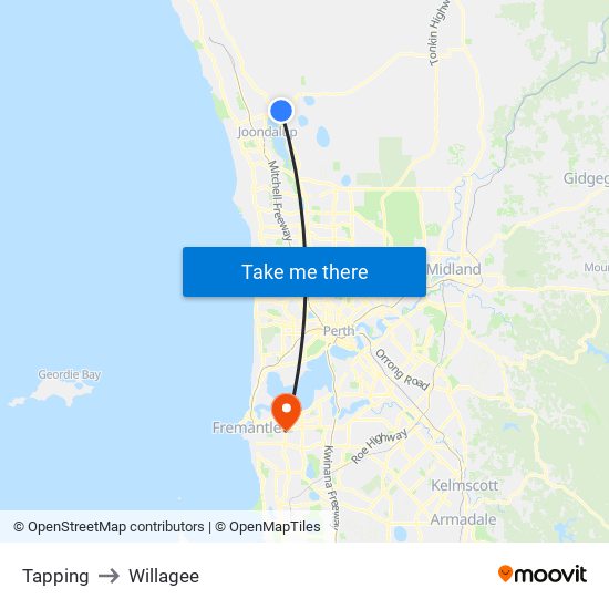 Tapping to Willagee map