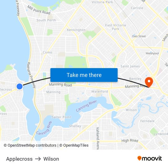 Applecross to Wilson map