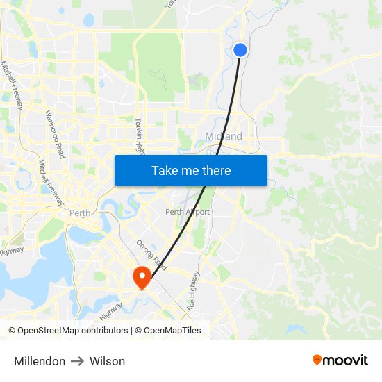 Millendon to Wilson map