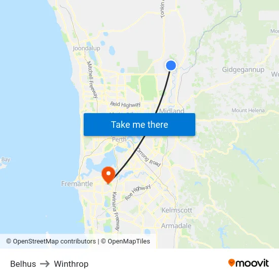 Belhus to Winthrop map