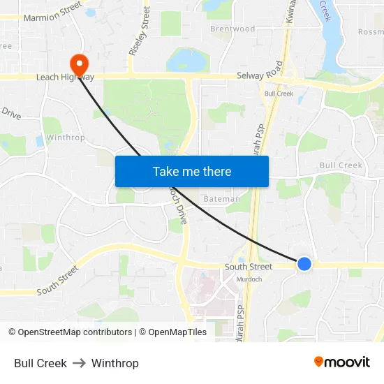 Bull Creek to Winthrop map