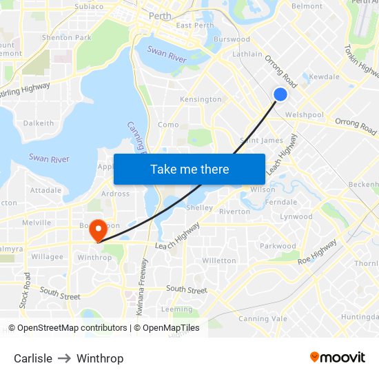 Carlisle to Winthrop map