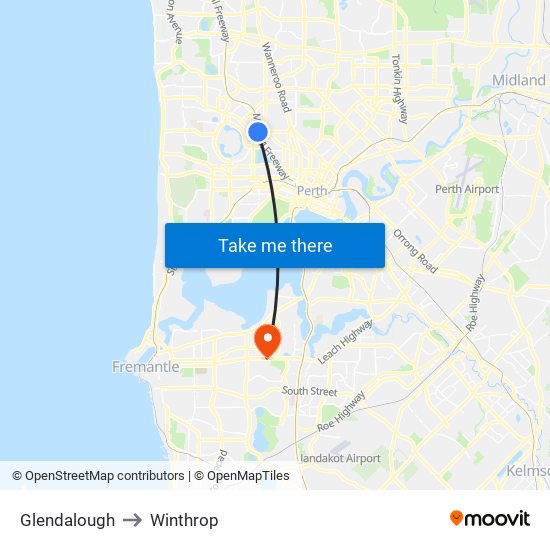 Glendalough to Winthrop map