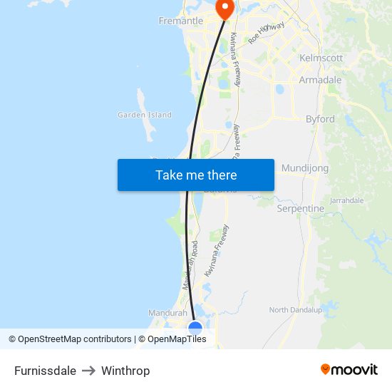 Furnissdale to Winthrop map