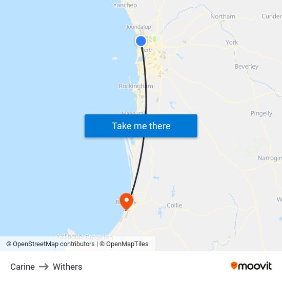 Carine to Withers map