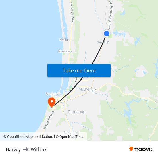 Harvey to Withers map