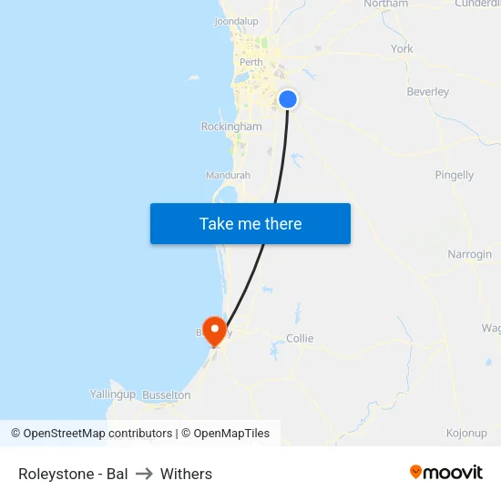 Roleystone - Bal to Withers map