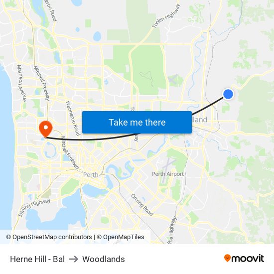 Herne Hill - Bal to Woodlands map