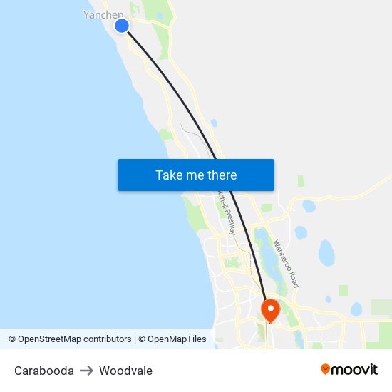 Carabooda to Woodvale map