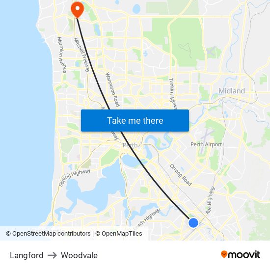 Langford to Woodvale map