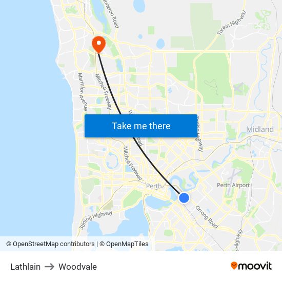 Lathlain to Woodvale map